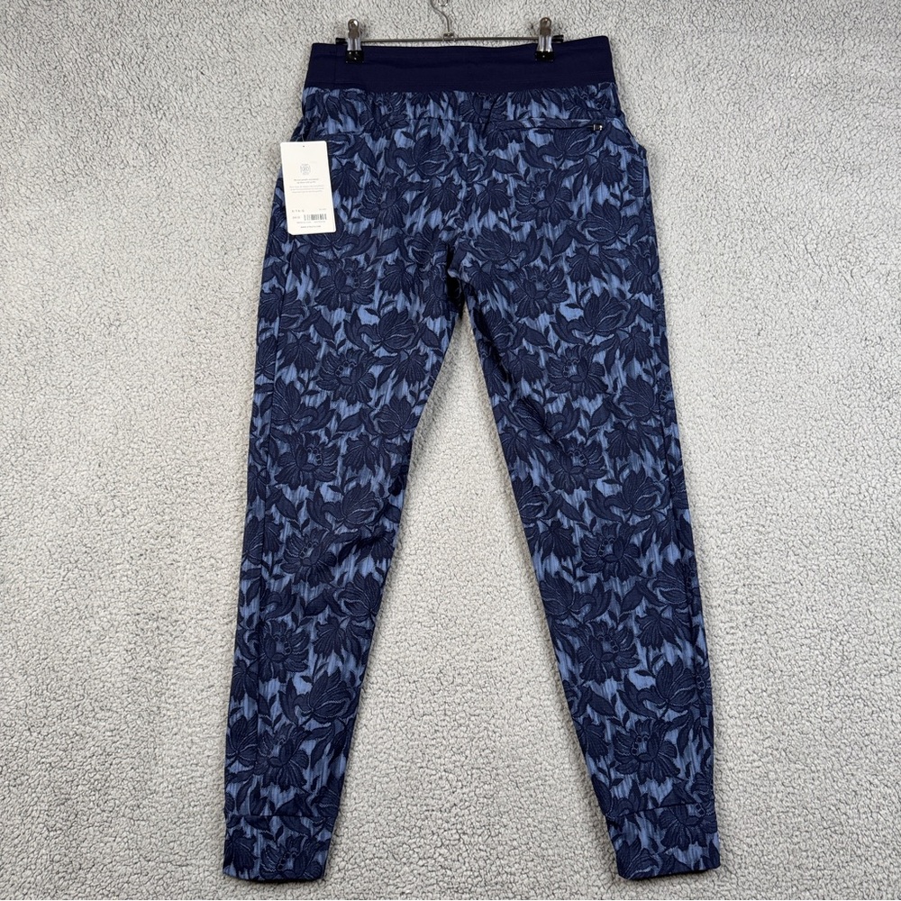 Athleta Pants Womens Size 6T Blue Floral Trekkie North Jogger Textured Ankle NWT - Picture 3 of 16